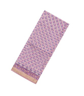 Lavender Printed Chanderi Cotton Saree With Zari Border-CC1644