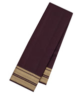 Dark Brown Woven Pure Silk Saree With Contrast Border-KA15628