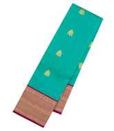Aquamarine Handloom Korvai Kanchipuram Silk Saree With Buttas-KA15498