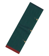 Bottle Green Handloom Kanchi Cotton Saree With Deer Buttas-KC1595