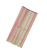 Mint Green Handloom Soft Silk Saree With Stripes & Checks-SO4186