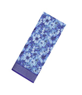 Blue Printed Synthetic Linen Saree With Floral Motifs-SY0213