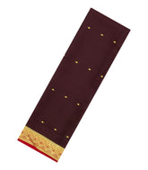 Dark Brown Woven Mysore Silk Saree With Buttas-MS3421