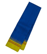 Blue Handloom Korvai Kanchipuram Silk Saree With Green Border