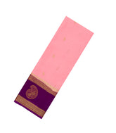 Light Peach Woven Art Crepe Saree With Buttas & Contrast Border-BL5120