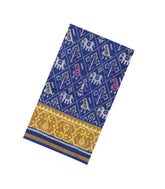 Blue Handloom Rajkot Patola Silk Saree With Ikat Motifs-IK0445
