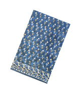 Indigo Printed Jaipur Cotton Saree With Floral Motifs-JC1821