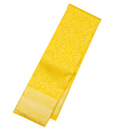 Yellow Handloom Kanchipuram Silk Saree With Floral Vine Motifs-KA12832
