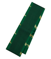Dark Green Handloom Kanchipuram Silk Saree With Stripes & Buttas-KA15489
