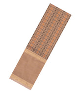 Taupe Handloom Kanchi Cotton Saree With Checks-KC1846
