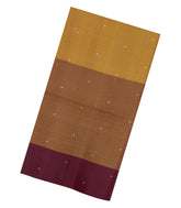 Mustard Handloom Soft Silk Saree With Zari Stripes & Buttas-SO4785