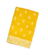 Mustard Woven Georgette Saree With Brocade & Hand Embroidered Motifs-EN1688