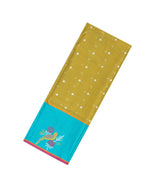 Cardamom Green Handloom Kota Silk Saree With Floral Zari Buttas-KO1012