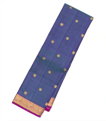 Purple Handloom Silk Saree With Corner Mango Buttas -KA12623