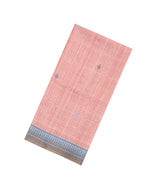 Peach Printed Synthetic Tussar Silk Saree With Contrast Border-SY0136