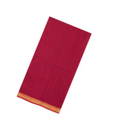 Crimson Handloom Maheswari Silk Cotton Saree With Zari Border-SC4932