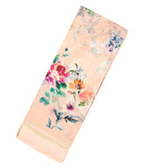 Light Peach Woven Georgette Silk Saree With Printed Floral Motifs-PS0559