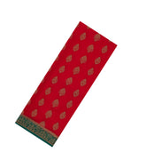 Red Woven Mysore Silk Saree With Floral Motifs and Contrast Border-MS3351