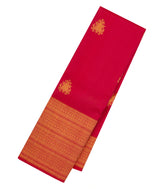 Red Handloom Kanchipuram Silk Saree With Floral Buttas-KA13988