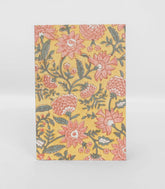 Yellow 9 X 6 Inch Bagru Dabu Block Printed 96 Page Handmade Notebook-ACS1010