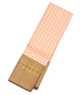 Multi Colour Handloom Korvai Kanchipuram Silk Saree With Checks-KA13452