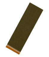 Dark Olive Woven Chirala Cotton Saree With Contrast Border & Pallu-CR1390