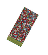 Crimson Printed Kalamkari Cotton Saree With Zari Border-KAL1210