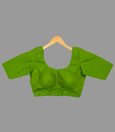 Light Green U-Neck Front Open Blouse