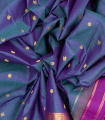 Purple Handloom Silk Saree With Corner Mango Buttas -KA12623