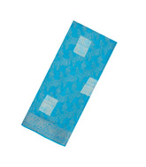 Turquoise Printed Synthetic Dola Silk Saree With Floral Motifs -SY0149