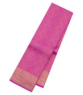 Pink Handloom Kanchipuram Silk Saree With Floral Zari Motifs-KA15842