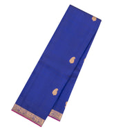 Blue Handloom Kanchipuram Silk Saree With Mango Buttas-KA16206