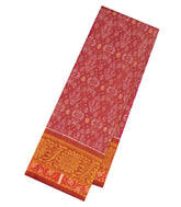 Dusty Pink Handloom Orissa Silk Saree With Tie & Dye Floral Motifs & Zari Border-OR0864