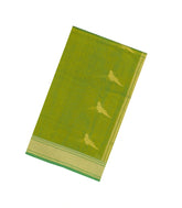 Green Handloom Silk Cotton Saree With Buttas & Zari Border-SC4601