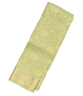 Cardamom Green Mysore Crepe Silk Saree With Floral Vine Motifs-MS3096