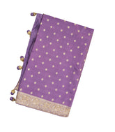 Lavender Woven Crepe Brocade Saree With Embroidered Floral Motifs-EN1648