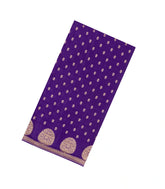 Purple Handloom Banarasi Khaddi Georgette Silk Saree With Floral Motifs-BE1864
