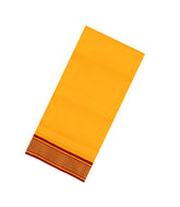 Yellow Handloom Korvai Kanchipuram 9 Yards Silk Saree With Crimson Border-KA13738