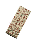 Taupe Printed Jaipur Cotton Saree With Elephant Motifs-JC1546