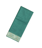 Sea Green Woven Tussar Silk Saree With Meena Floral Border-TU2954