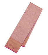 Baby Pink Woven Tissue Silk Saree With Floral Zari Motifs-KA15548