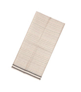 Cream Woven Tussar Silk Saree With Dotted Stripes-TU3485