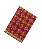 Crimson Woven Kadappa Cotton Saree With Checks-KN0762