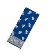 Blue Woven Dupion Silk Saree With Floral Buttas-DS0567