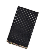 Black Handloom Silk Saree With Printed Pallu & Hand Embroidered Selvage-EN1719