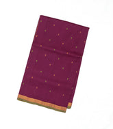 Magenta Handloom Uppada Silk Saree With Floral Buttas & Zari Border