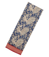 Indigo Printed Chanderi Cotton Saree With Zari Border-CC1463