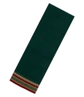 Bottle Green Woven Chirala Cotton Saree With Printed Blouse-CR1509