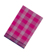 Hot Pink Woven Kadapa Cotton Saree With Checks-KN0697