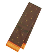 Oil Mustard Handloom Kanchipuram Silk Saree With Zari Buttas-KA15957